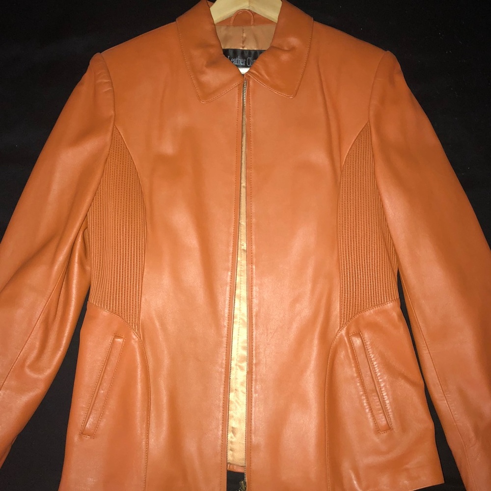 Orange Leather Jacket
